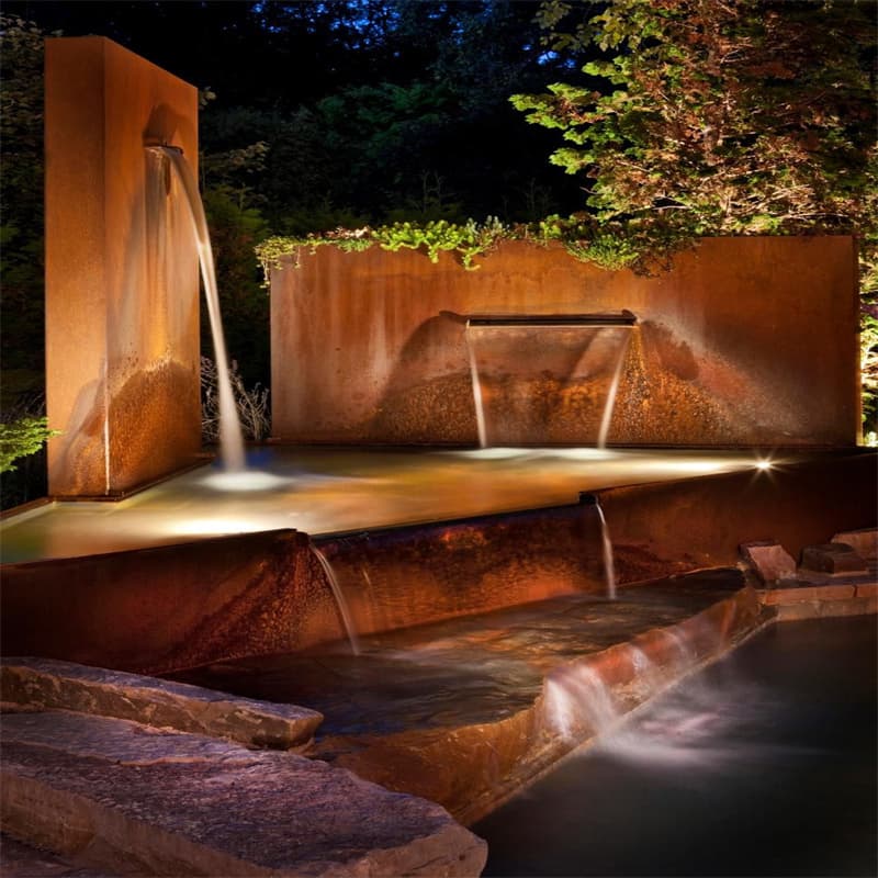 Chinese Style Corten Steel Waterfall Services